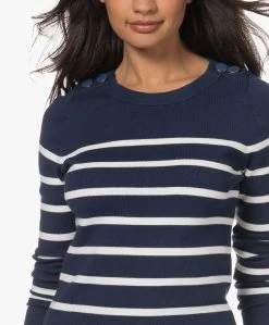 Plein Publique L'Elisa Gestreepte Trui Met Zijde - Navy/Ivoor -Kleding Series Winkel 230517 b75a2127 e4cd 4c81 bdde 8d386fe2519c