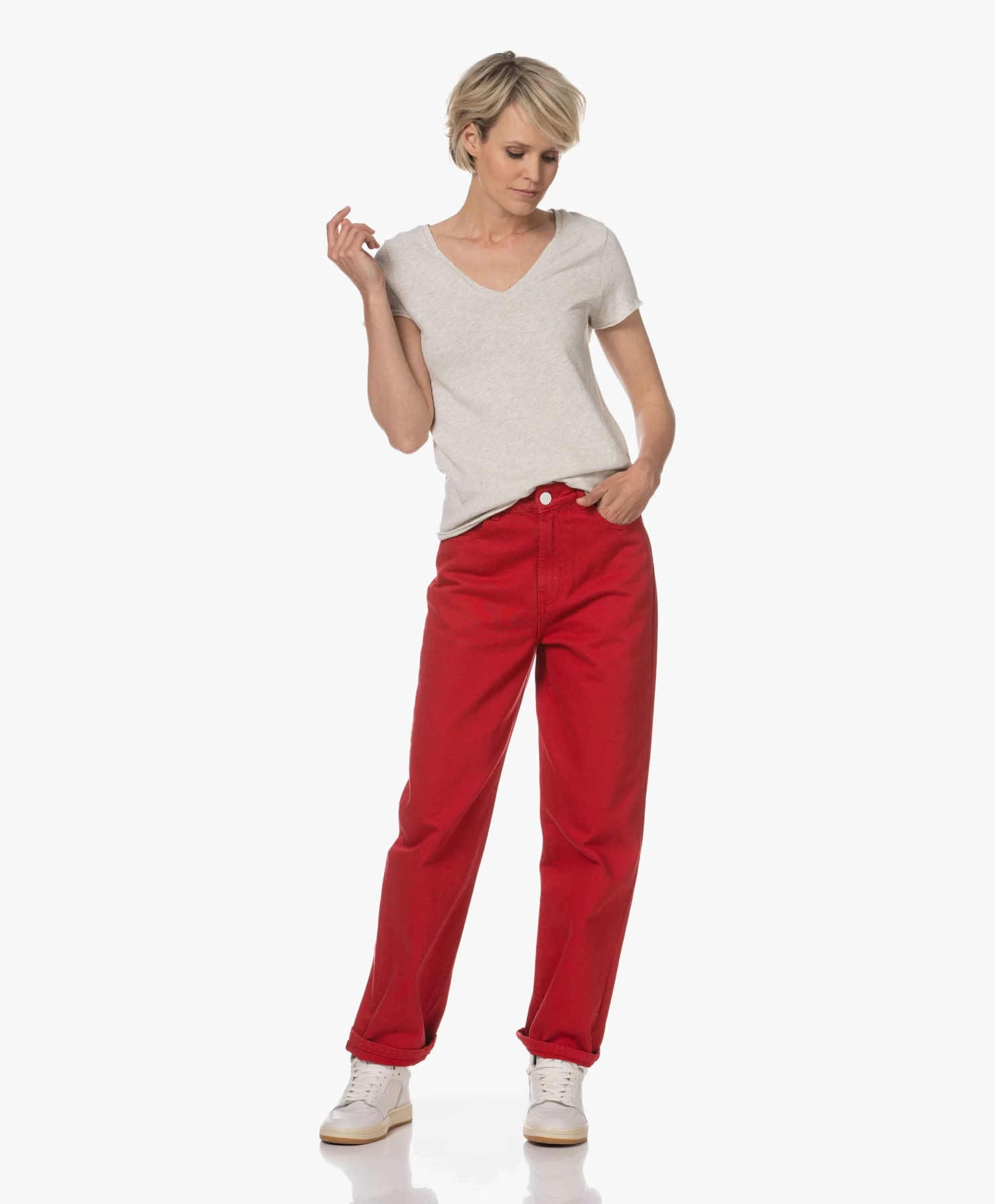 Róhe Relaxed-Fit Straight Jeans - Raspberry Red 6 Róhe Relaxed-Fit Straight Jeans - Raspberry Red - Afbeelding 6