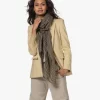 By Malene Birger Lorettas Gestreepte Wollen Sjaal - Zwart/Beige