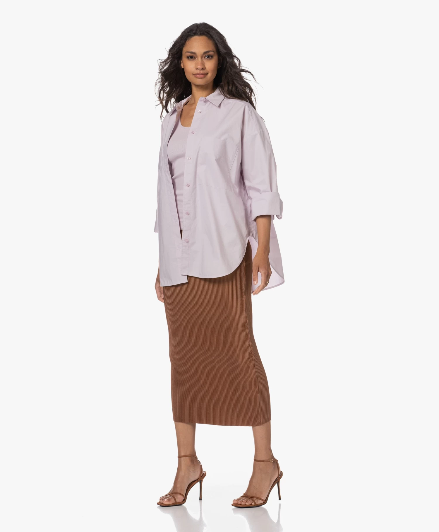 By Malene Birger Velmas Plissé Midi Rok - Dark Tan 8 By Malene Birger Velmas Plissé Midi Rok - Dark Tan - Afbeelding 8