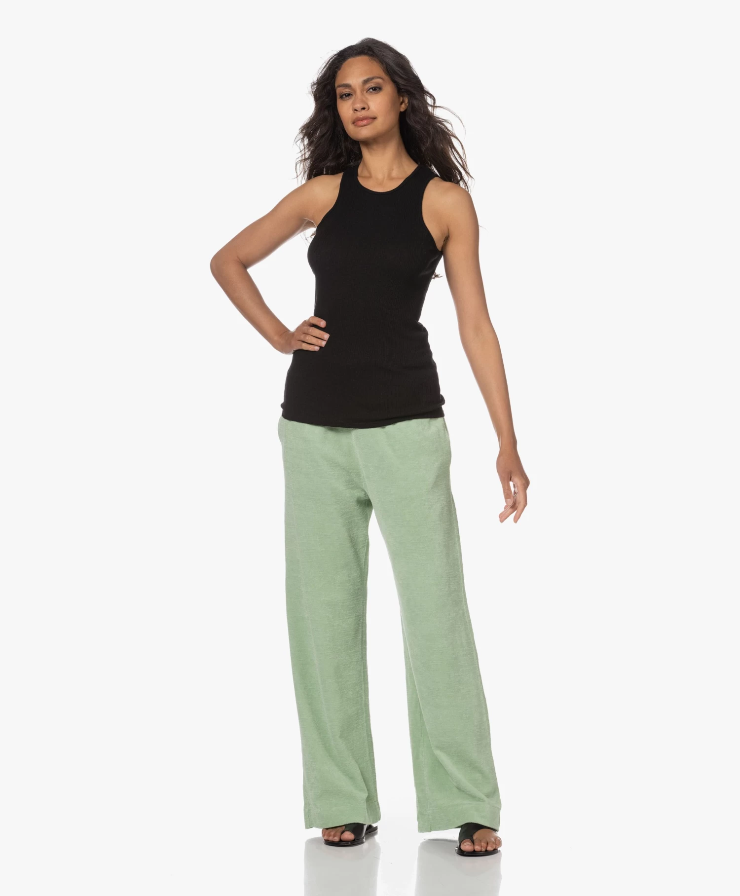 Michael Stars Alana Rib Racerback Tanktop - Zwart 13 Michael Stars Alana Rib Racerback Tanktop - Zwart - Afbeelding 13