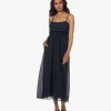 Xírena Skyla Katoen-Zijde Voile Jurk - Navy