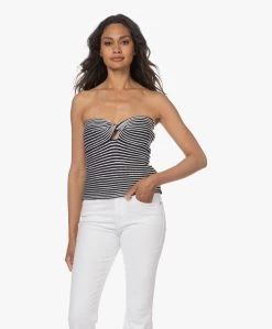 Zadig & Voltaire Twista Gebreide Strapless Top - Inkt/Wit -Kleding Series Winkel 230530 b09142bf 2796 4092 ab34 258e43225024