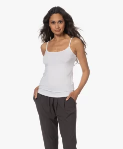 Plein Publique La Foix Bamboe Jersey Spahgettitop - Wit