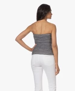 Zadig & Voltaire Twista Gebreide Strapless Top - Inkt/Wit -Kleding Series Winkel 230530 cb02502c 7d62 4c21 b184 abe04e261788