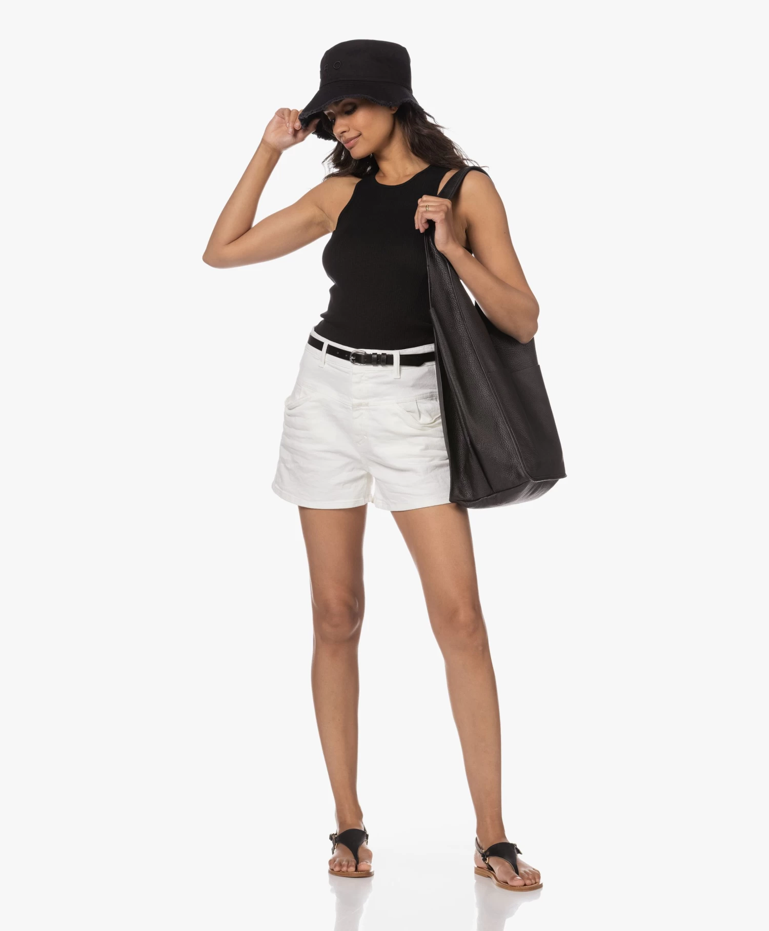 Michael Stars Alana Rib Racerback Tanktop - Zwart 9 Michael Stars Alana Rib Racerback Tanktop - Zwart - Afbeelding 9