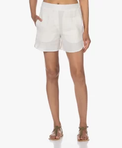 Woman By Earn Tuude Linnen Short - Off-White
