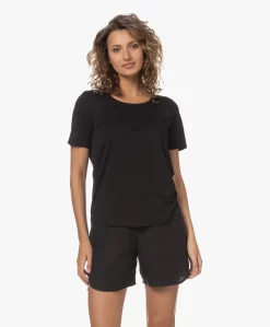 Repeat Jersey Lyocell Mix T-Shirt - Zwart