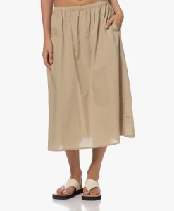 Gai+Lisva Petra Katoenen Poplin Midi Rok - Chinchilla