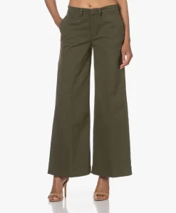 Frame Wide Leg Tomboy Twill Broek - Washed Fatigue