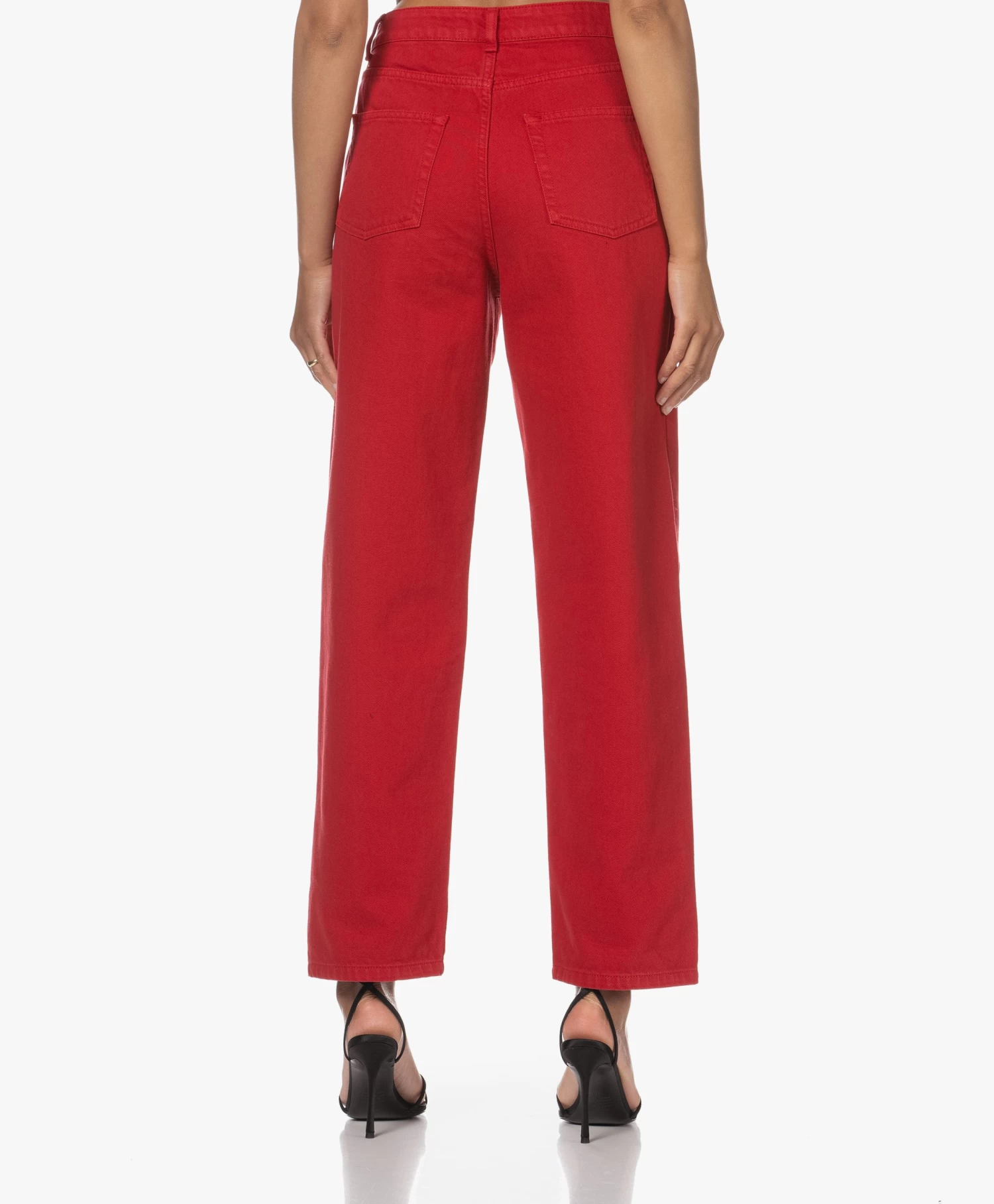 Róhe Relaxed-Fit Straight Jeans - Raspberry Red 4 Róhe Relaxed-Fit Straight Jeans - Raspberry Red - Afbeelding 4