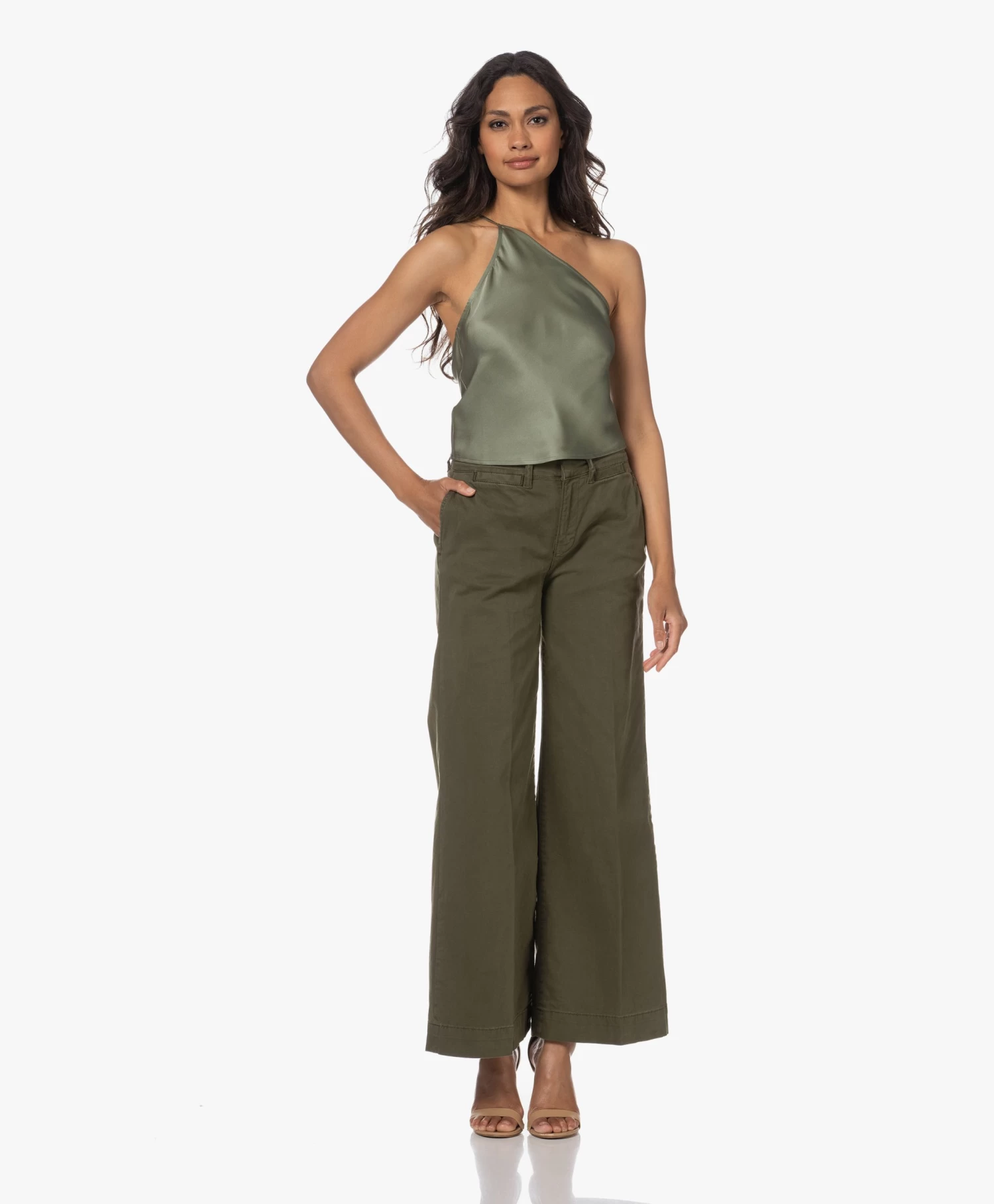 Frame Wide Leg Tomboy Twill Broek - Washed Fatigue 3 Frame Wide Leg Tomboy Twill Broek - Washed Fatigue - Afbeelding 3