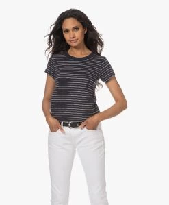 Rag & Bone The Slub Gestreept Pima Katoenen T-Shirt - Zwart -Kleding Series Winkel 230608 156d3982 0ed9 47a3 ac69 4e19dd2cb1f9
