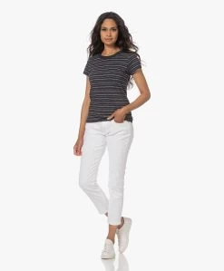 Rag & Bone The Slub Gestreept Pima Katoenen T-Shirt - Zwart -Kleding Series Winkel 230608 292c63db 0845 4c10 9507 96d932b9d419