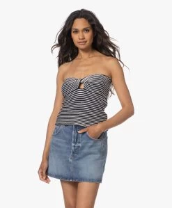 Zadig & Voltaire Twista Gebreide Strapless Top - Inkt/Wit