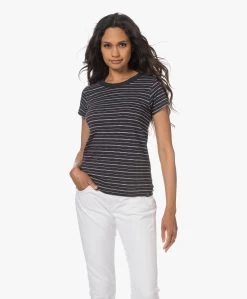 Rag & Bone The Slub Gestreept Pima Katoenen T-Shirt - Zwart -Kleding Series Winkel 230608 d03f4cee 7649 484f b9fe 0861e25b7003