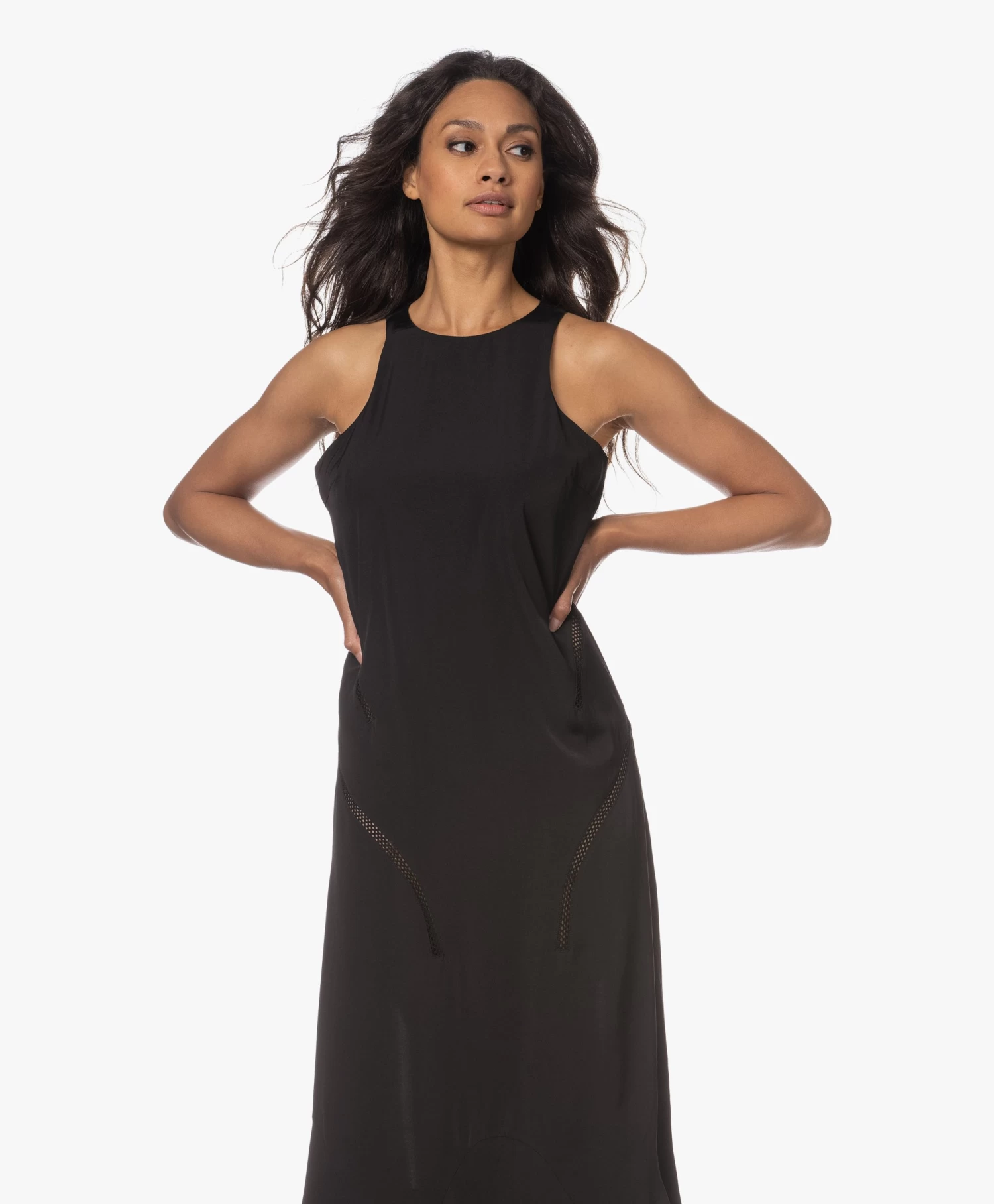 Róhe Mouwloze Razor Hals Jurk - Zwart 3 Róhe Mouwloze Razor Hals Jurk - Zwart - Afbeelding 3