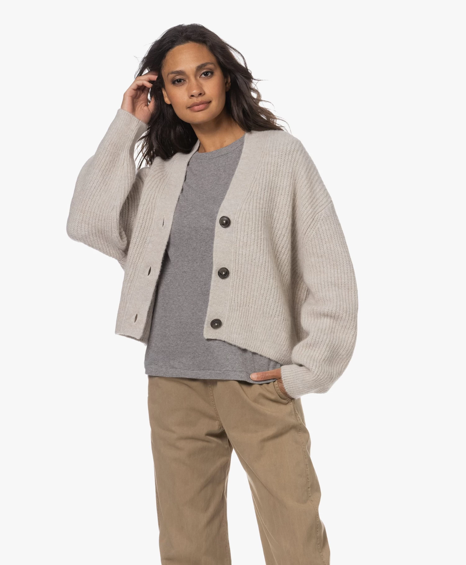 Closed Rib Alpaca Wolmixgaren Vest - Sea Grey 8 Closed Rib Alpaca Wolmixgaren Vest - Sea Grey - Afbeelding 8