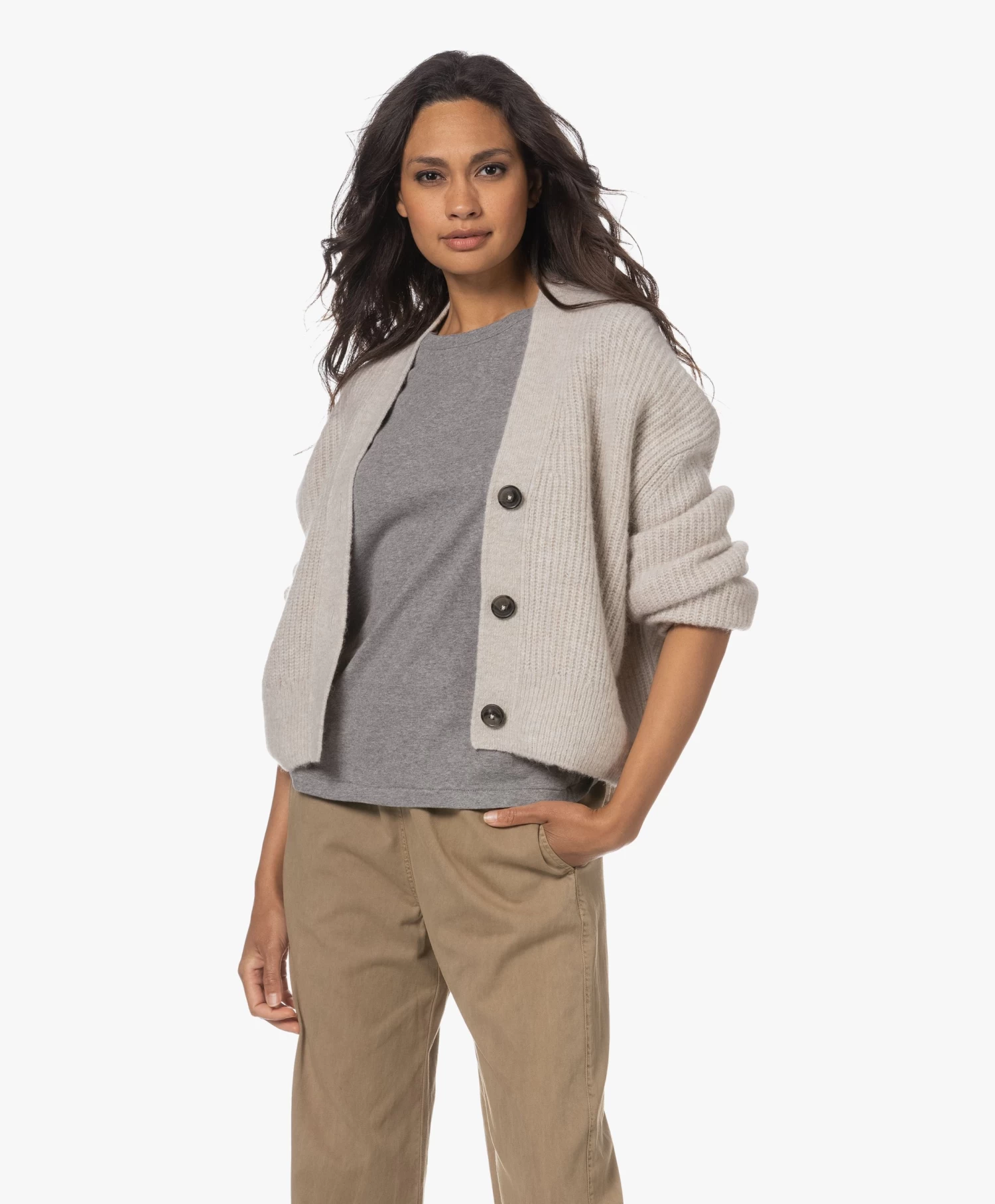 Closed Rib Alpaca Wolmixgaren Vest - Sea Grey 3 Closed Rib Alpaca Wolmixgaren Vest - Sea Grey - Afbeelding 3