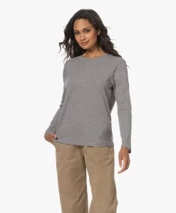 Majestic Filatures Katoenen Lange Mouwen T-Shirt - Grijs Mêlee -Kleding Series Winkel 230614 c885d8e9 ea37 422c a01f 94c414be8e9f