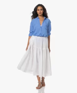 Enza Costa Cool Cotton Tiered Maxi Rok - Wit -Kleding Series Winkel 230614 eab5fb83 c072 471c 806d a364d9c120db scaled