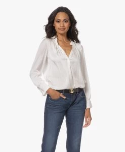 Zadig & Voltaire Tink Japanse Satijnen Blouse - Wit -Kleding Series Winkel 230614 ff87a004 380b 4fb7 ac85 16cdda0adb47