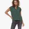 By-Bar Kiek Viscose Crêpe Mouwloze Blouse - Deep Green