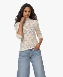 Róhe Stretch Kanten Longsleeve Met Col - Crème -Kleding Series Winkel 230622 2d339491 4f1b 4caf 9a5a 81c6d60b89be