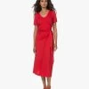 Plein Publique La Filicia Jersey Faux Wikkeljurk - Bright Red