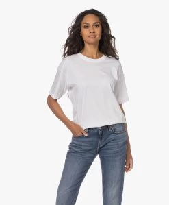 Filippa K Loose Fit Bio Katoenen T-Shirt - Wit