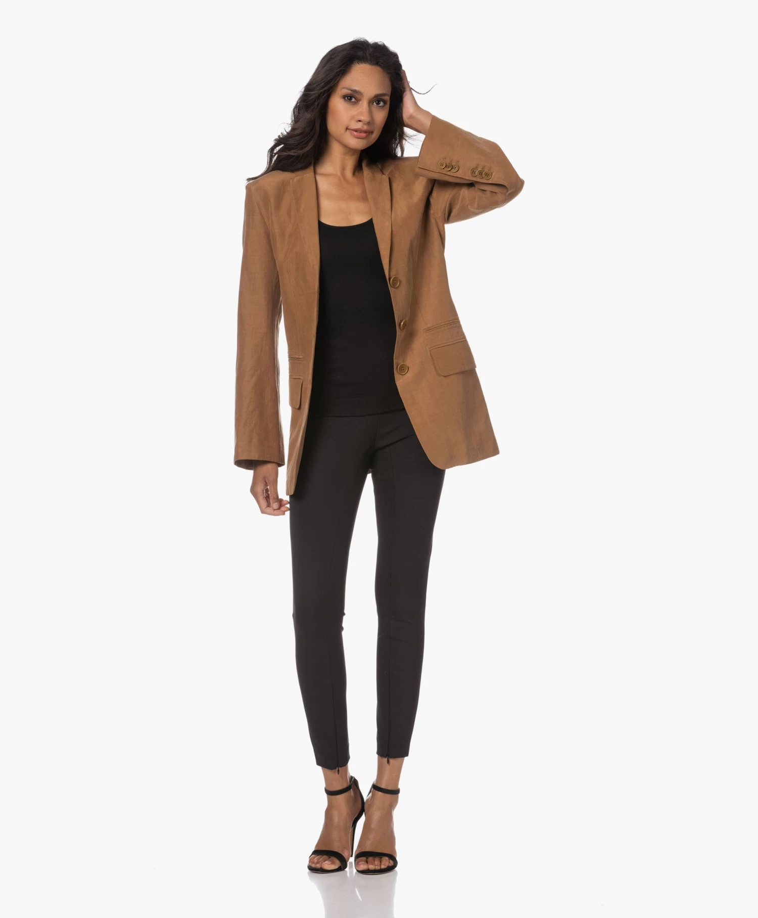 By Malene Birger Adanis Stretch Pantalon - Zwart 3 By Malene Birger Adanis Stretch Pantalon - Zwart - Afbeelding 3