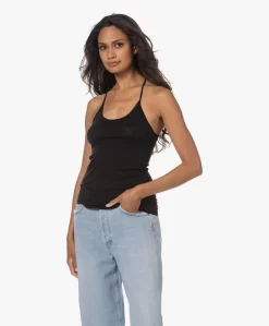 Humanoid Haim Extra-Fijne Jersey Racerback Top - Zwart