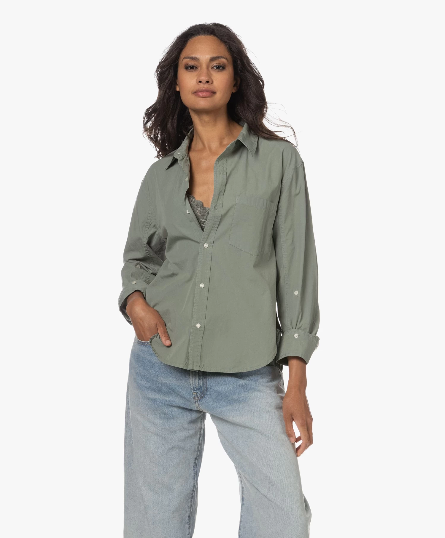 Citizens Of Humanity Kayla Shrunken Poplin Overhemdblouse - Nova 1 Citizens Of Humanity Kayla Shrunken Poplin Overhemdblouse - Nova