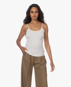 American Vintage Gamipy Katoenen Spaghetti Top - Wit