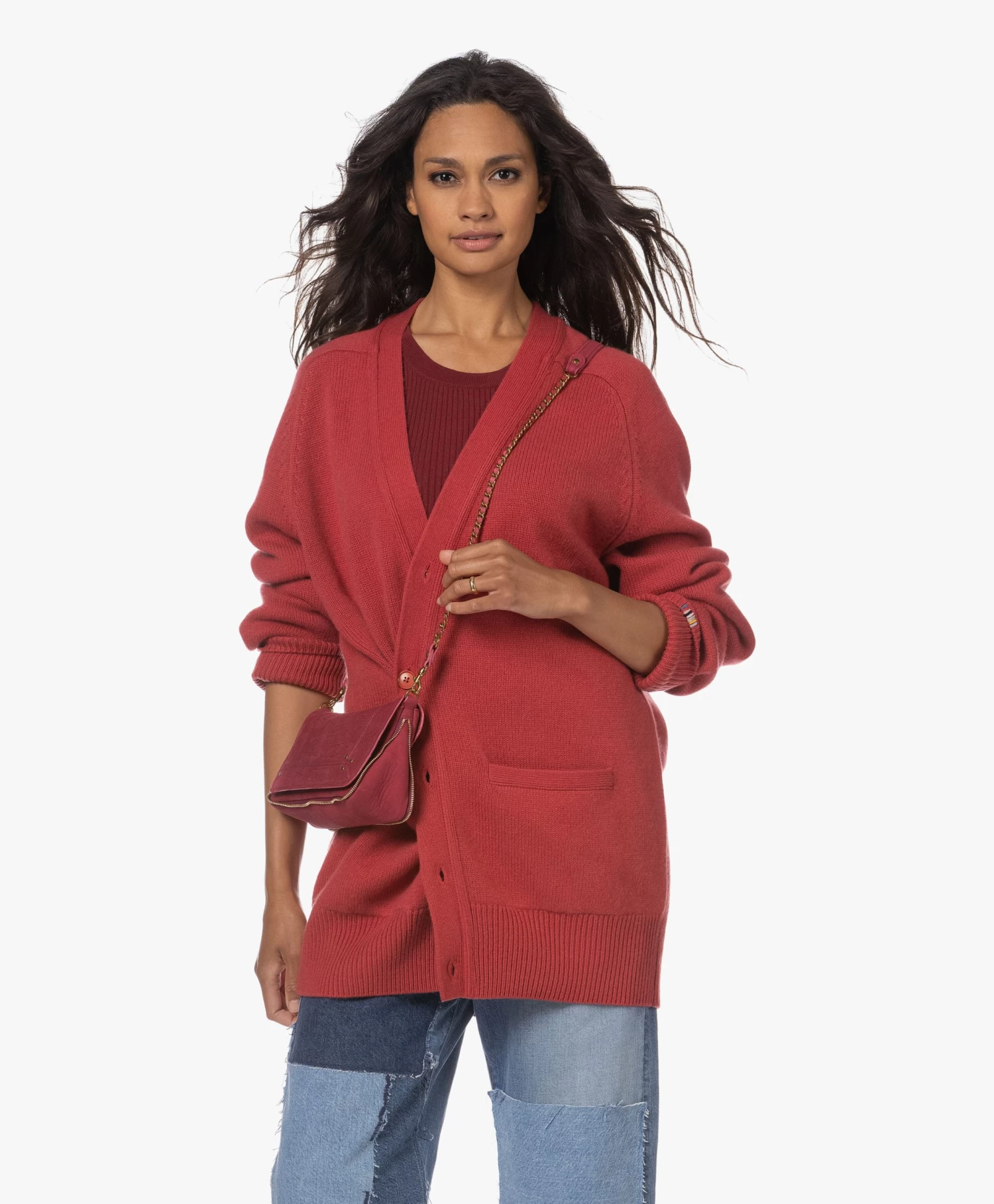 Jérôme Dreyfuss Jerome Dreyfuss Bobi S Schouder/Cross-Body Tas In Taurillon/Geitenleer - Imprime Croco Framboise 5 Jérôme Dreyfuss Jerome Dreyfuss Bobi S Schouder/Cross-Body Tas In Taurillon/Geitenleer - Imprime Croco Framboise - Afbeelding 5