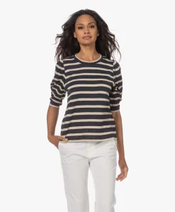 By-Bar Nicky Gestreept Slub Jersey T-Shirt - Midnight/Ecru -Kleding Series Winkel 230629 6efd3ac0 36ba 4530 9e98 e4fa511423ad scaled