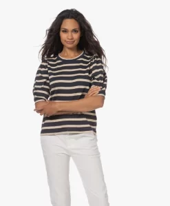 By-Bar Nicky Gestreept Slub Jersey T-Shirt - Midnight/Ecru -Kleding Series Winkel 230629 b70f76f7 a680 4072 a4cb 1872dab783f3 scaled