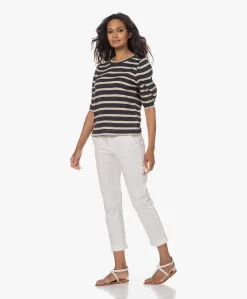 By-Bar Nicky Gestreept Slub Jersey T-Shirt - Midnight/Ecru -Kleding Series Winkel 230629 e2786cb3 391c 4261 a486 356e51a4238d scaled