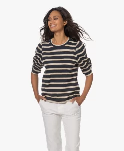 By-Bar Nicky Gestreept Slub Jersey T-Shirt - Midnight/Ecru -Kleding Series Winkel 230629 e3617a5a e273 419f 8d15 63eafd55782d scaled