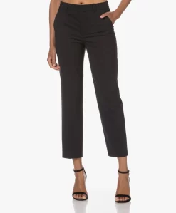 Drykorn Search Scheerwolmix Cropped Pantalon - Zwart