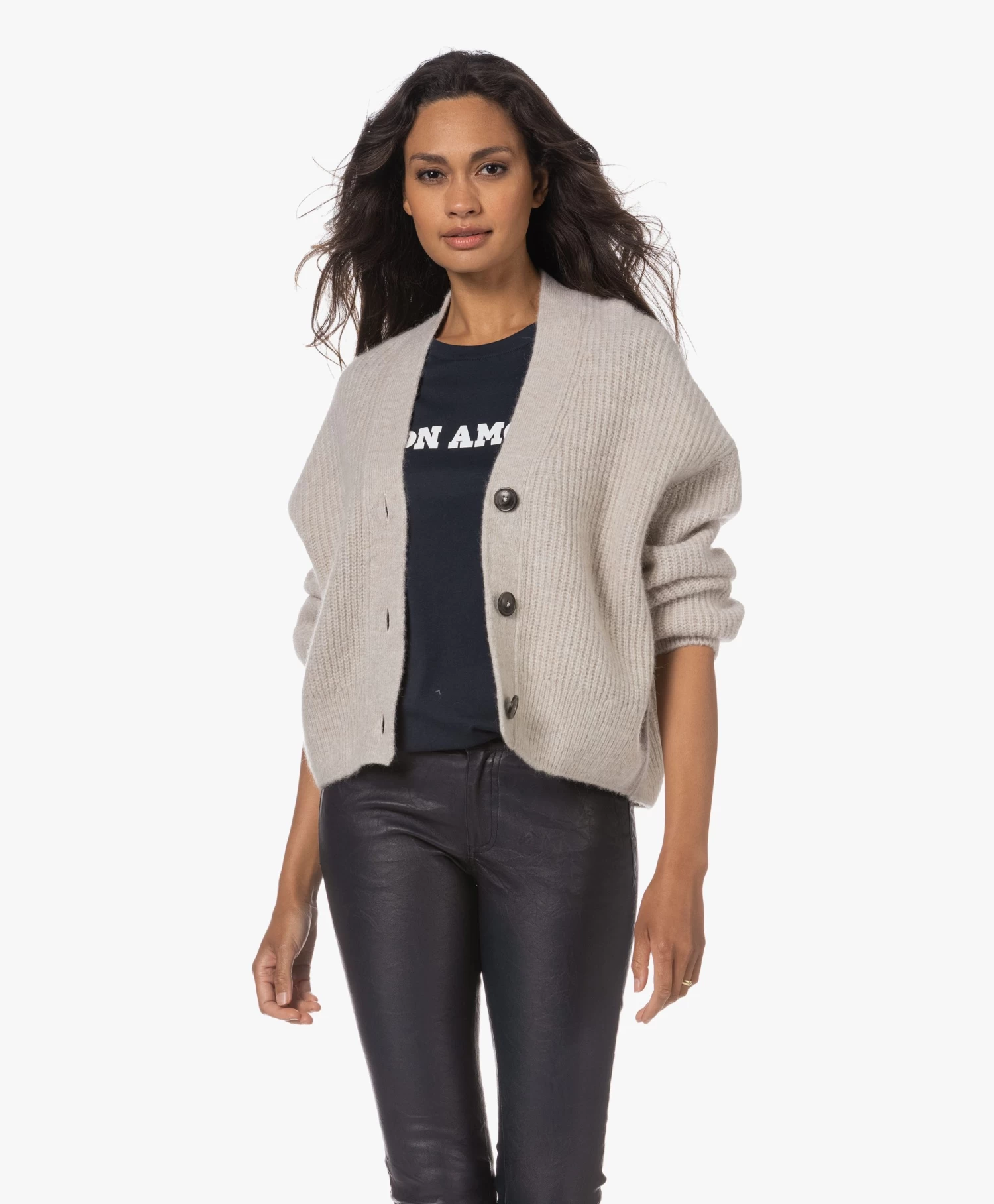 Closed Rib Alpaca Wolmixgaren Vest - Sea Grey 1 Closed Rib Alpaca Wolmixgaren Vest - Sea Grey