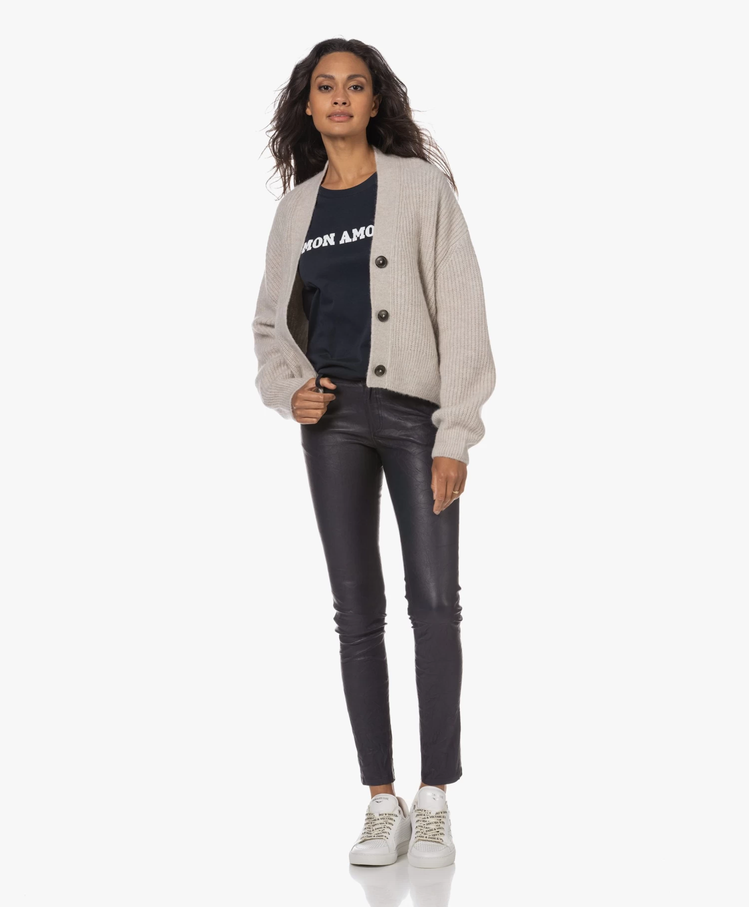 Closed Rib Alpaca Wolmixgaren Vest - Sea Grey 2 Closed Rib Alpaca Wolmixgaren Vest - Sea Grey - Afbeelding 2