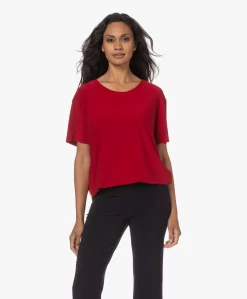 Norma Kamali Tech Jersey T-Shirt - Rood
