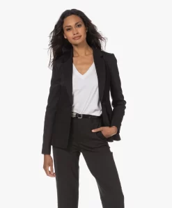 Drykorn Golders Katoenmix Blazer - Zwart