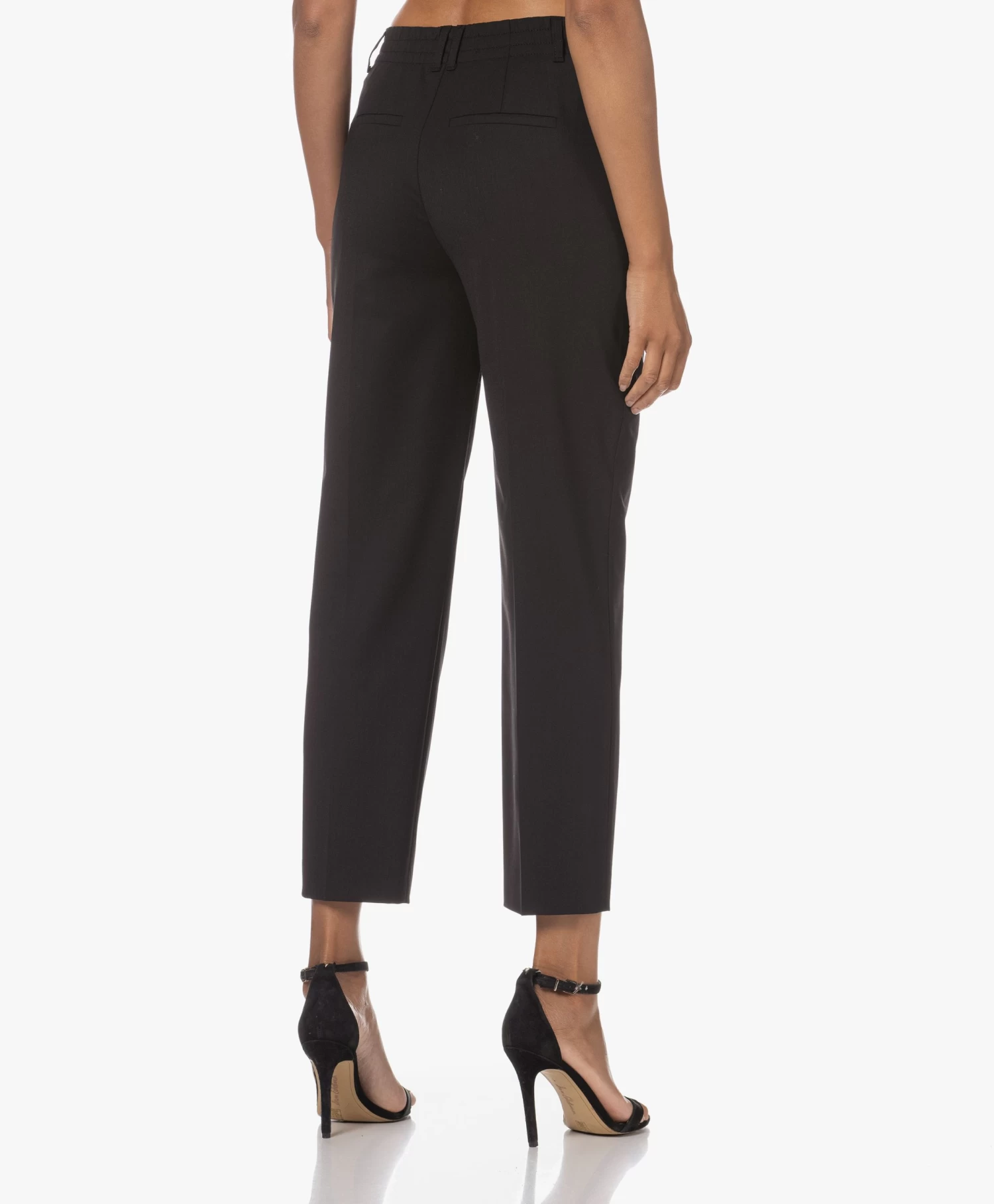 Drykorn Search Scheerwolmix Cropped Pantalon - Zwart 4 Drykorn Search Scheerwolmix Cropped Pantalon - Zwart - Afbeelding 4