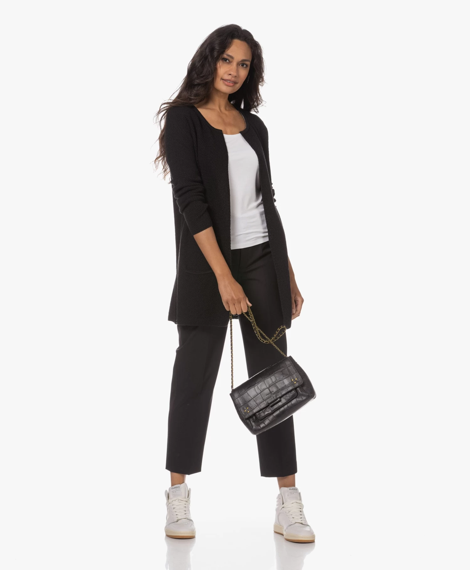 Drykorn Search Scheerwolmix Cropped Pantalon - Zwart 5 Drykorn Search Scheerwolmix Cropped Pantalon - Zwart - Afbeelding 5