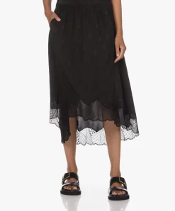 Zadig & Voltaire Joslin Zijden Jacquard Guitar Rok - Zwart