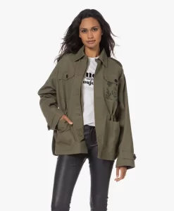 Zadig & Voltaire Kemi Canvas Geborduurd Cargo Jack - Pickle