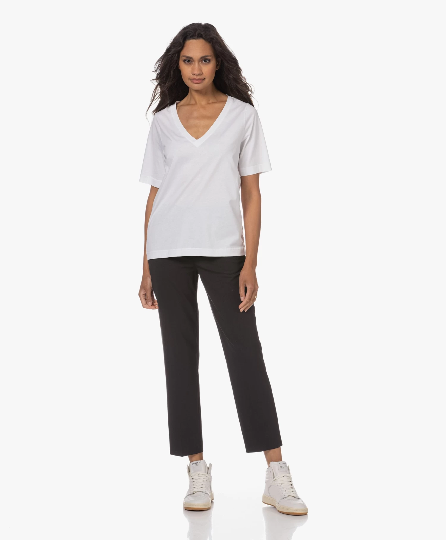 Drykorn Search Scheerwolmix Cropped Pantalon - Zwart 9 Drykorn Search Scheerwolmix Cropped Pantalon - Zwart - Afbeelding 9