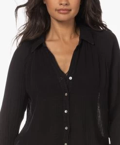 Michael Stars Toni Mousseline Raglan Blouse - Zwart -Kleding Series Winkel 230706 f8a223cb f056 49a7 a571 f04f011ec620